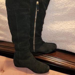Knee high suede boots